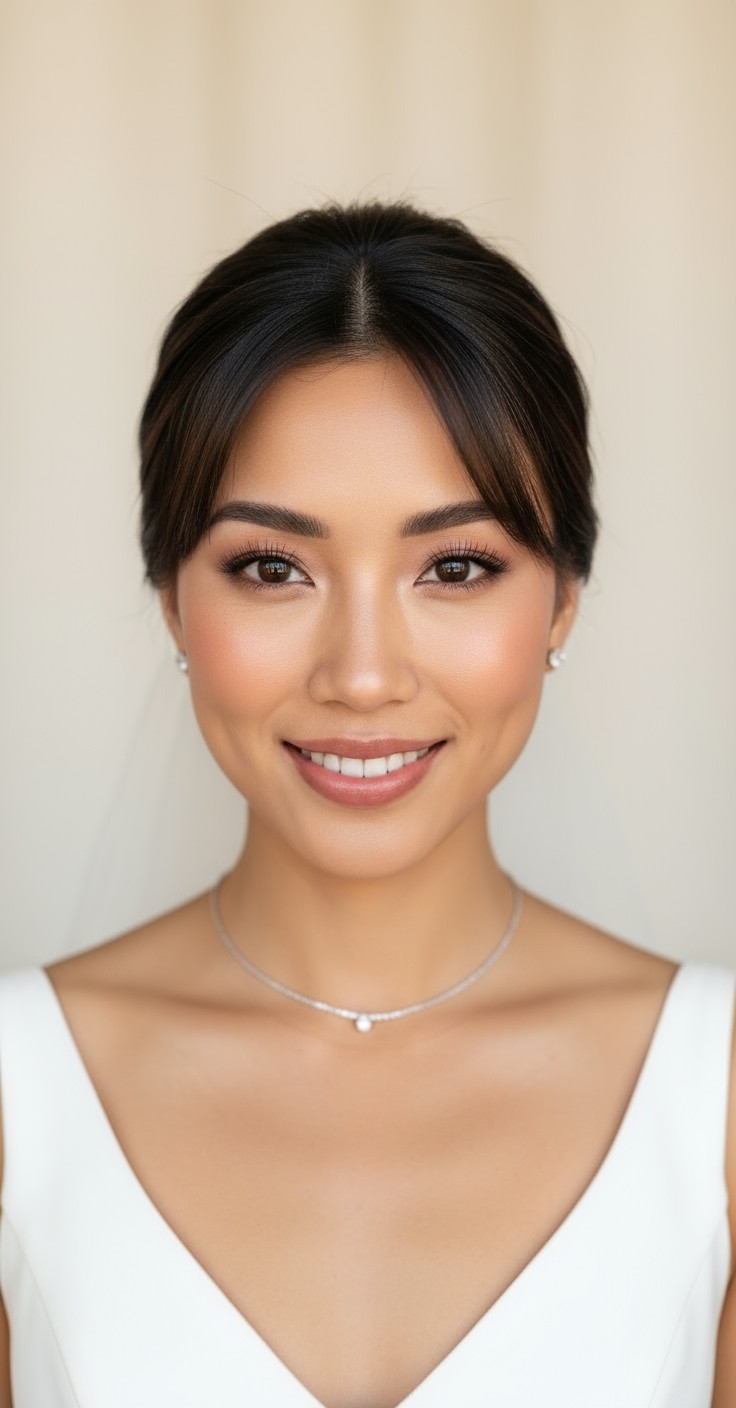 After Bridal Updo With Bangs